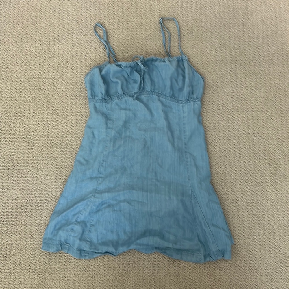 Mock denim print sundress